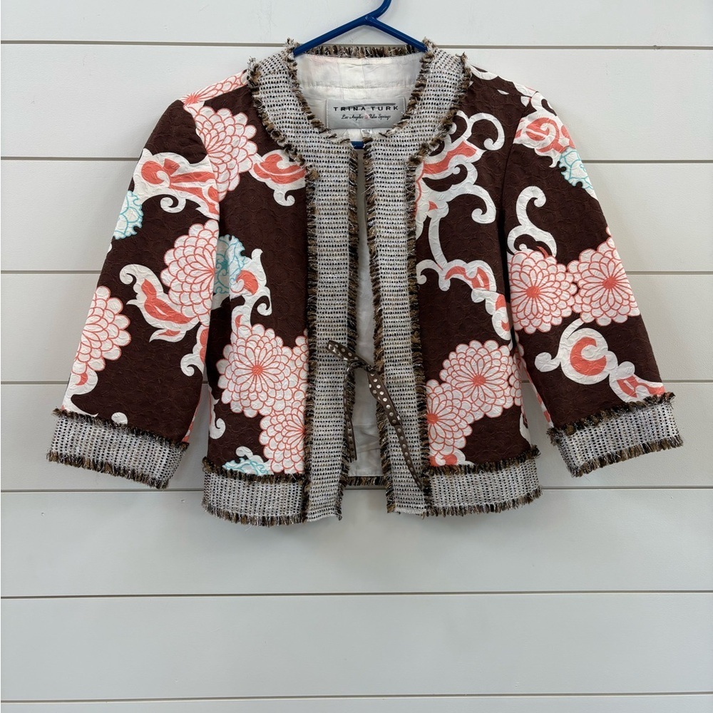 Trina Turk Palm Springs Cropped Floral Evening Jacket